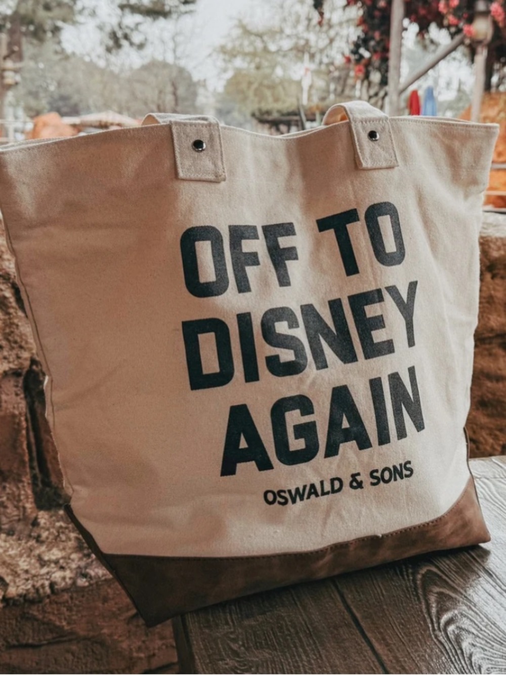 Oswald & Sons Canvas 'Off to Disney Again' Tote Bag
